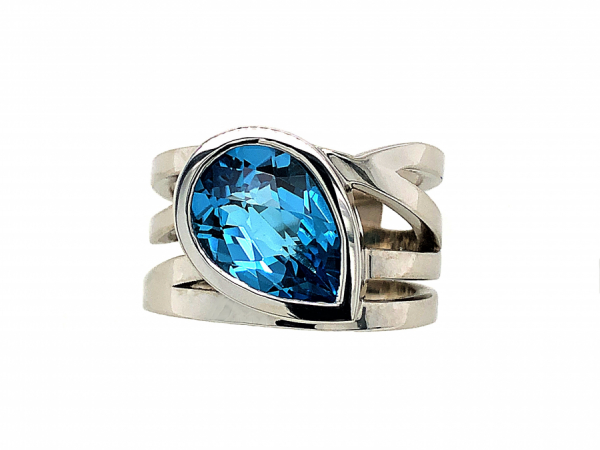 STERLING SILVER BLUE TOPAZ RING by The Hunt House Custom Jewellery