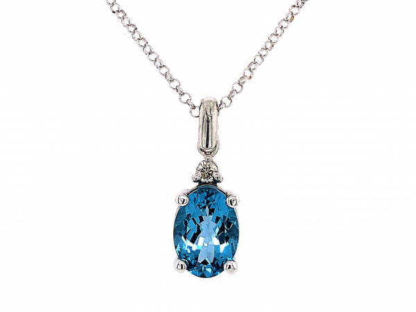 STERLING SILVER BLUE TOPAZ PENDANT by The Hunt House Custom Jewellery